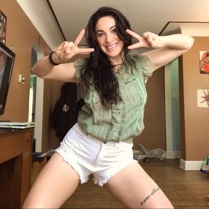 Ultra High Rise white Cali booty shorts